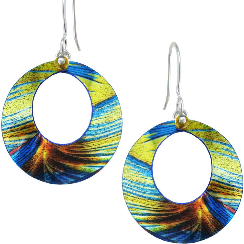 Singerman Mixed Metal Tie Dye Swirl Dangle Earrings
